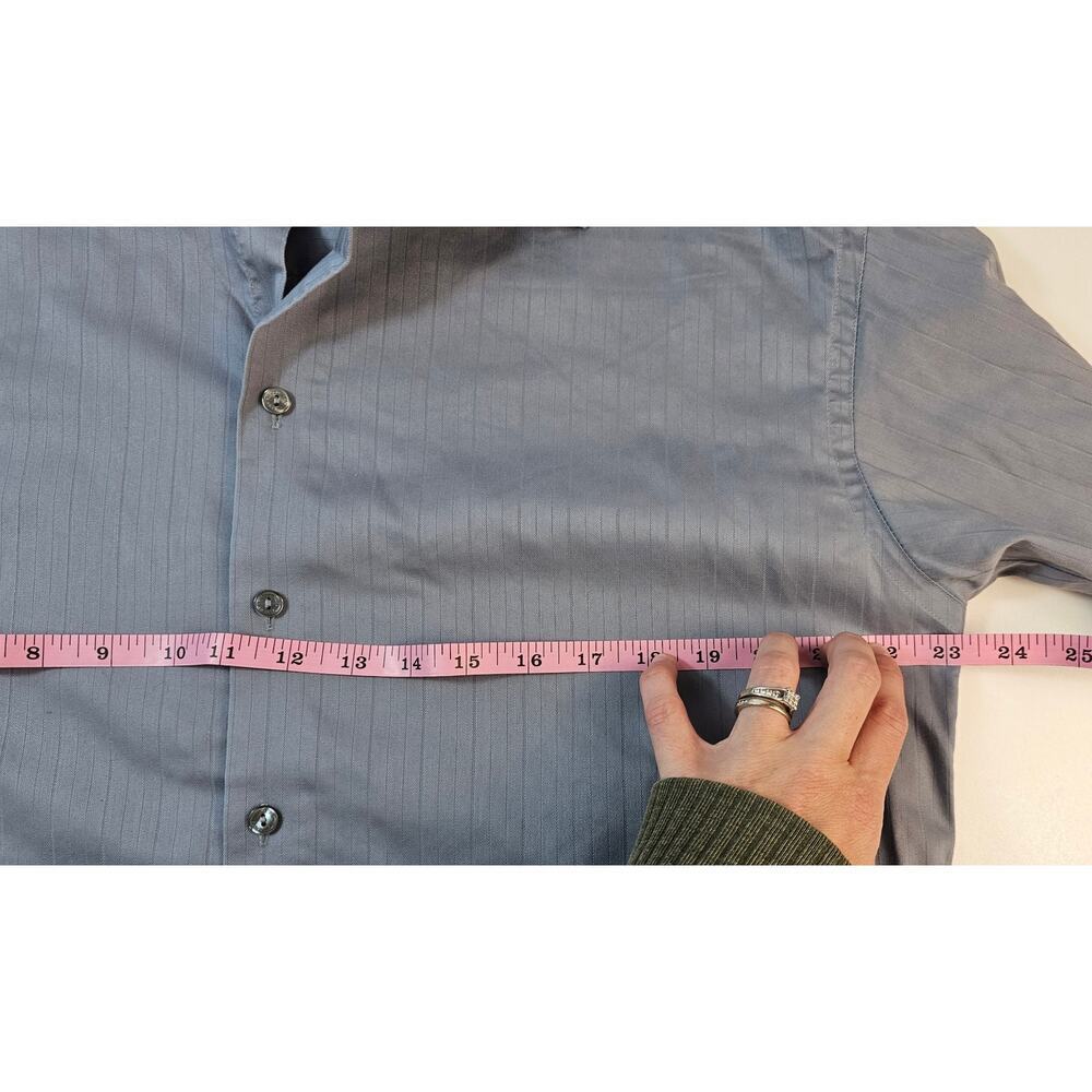 16 - 34 / 35 L grey wrinkle free dress shirt long sleeve button up EUC Kenneth C - Picture 8 of 8